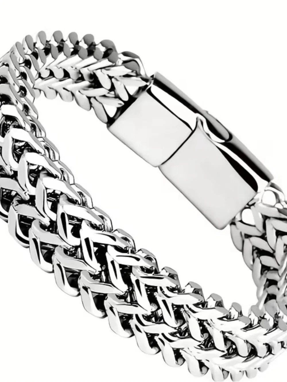Silver  style Double-Woven Link Bracelet